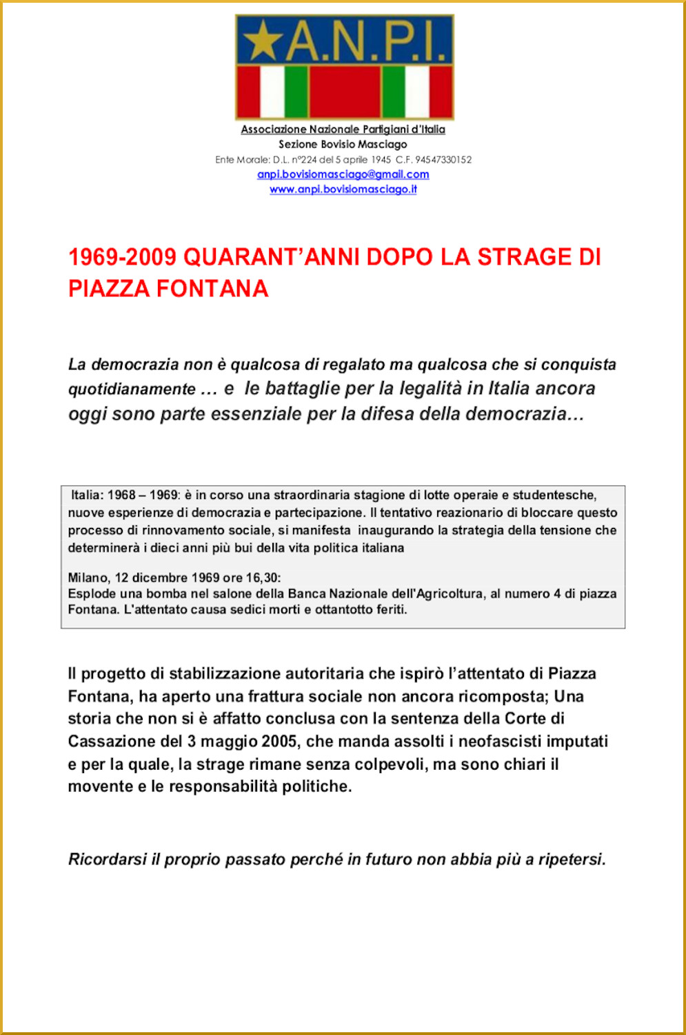 Foto Manifesto dell'evento