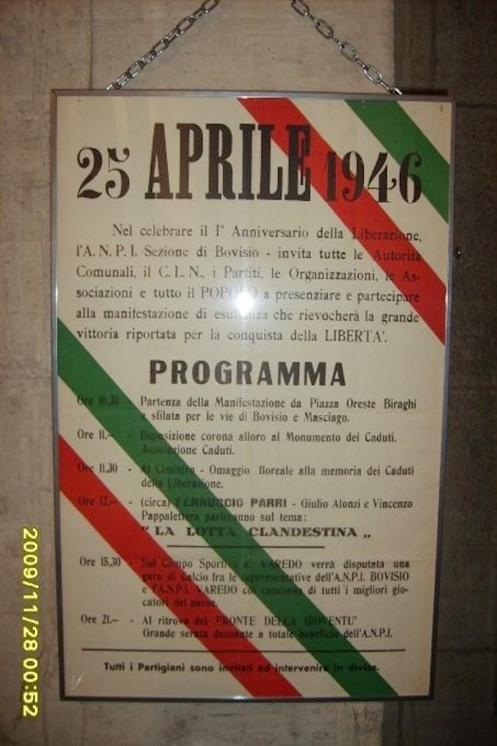 foto, Manifesto storico del 25 aprile 1946