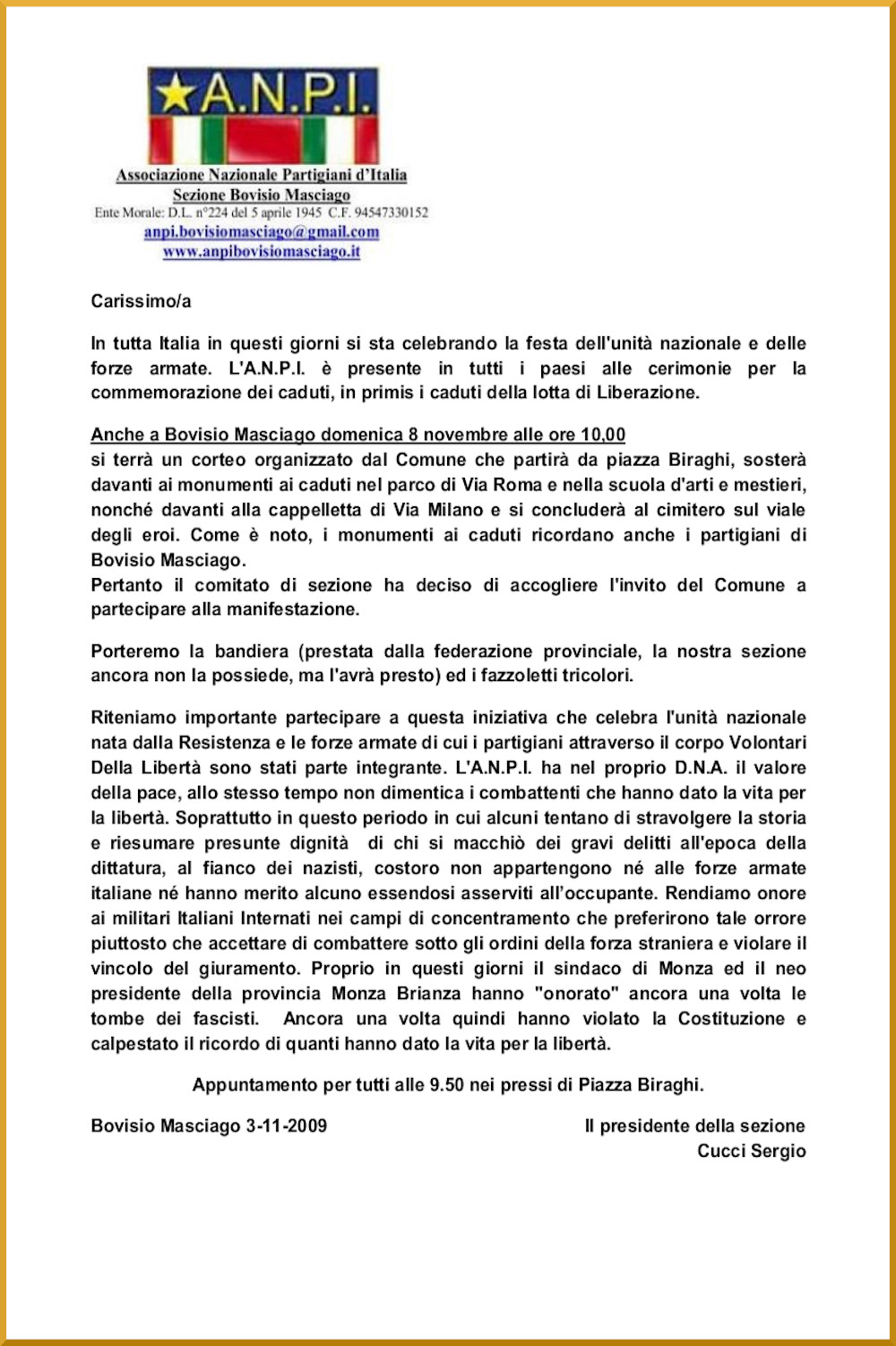 foto, manifesto invito al corteo