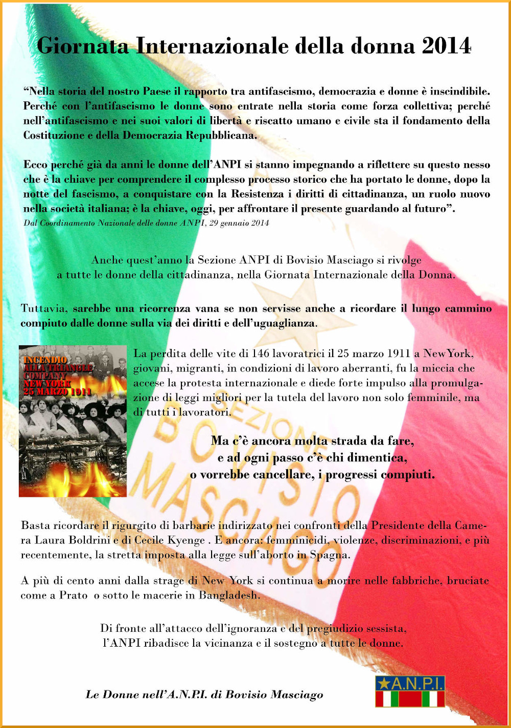 immagine manifesto 8 Marzo 2014