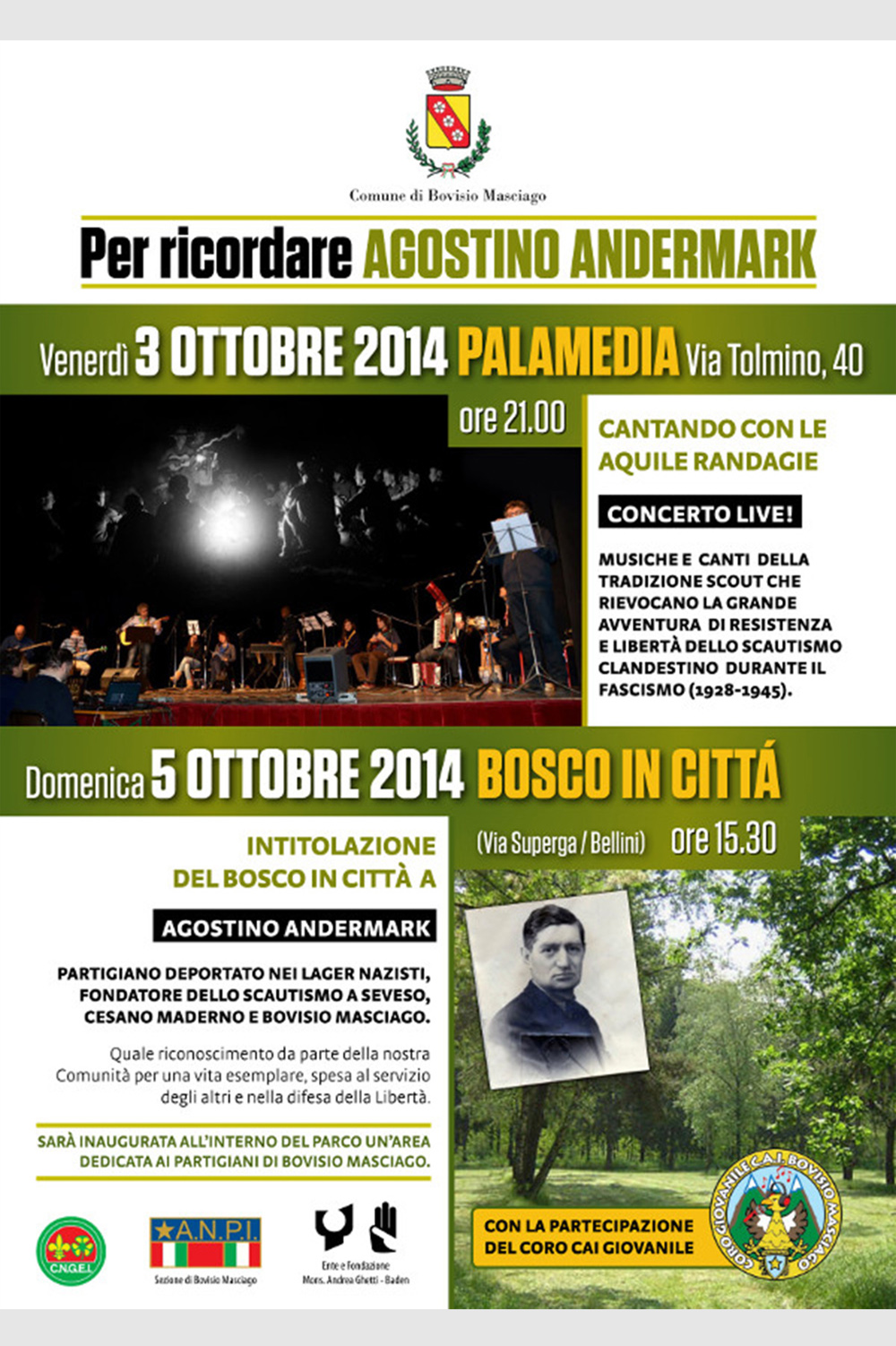 Manifesto del concerto Cantando con le Aquile Randagie
