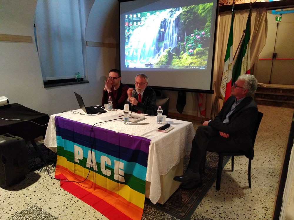 foto i relatori: Alberto Scanzi, Marco Lardera, Pietro Arienti