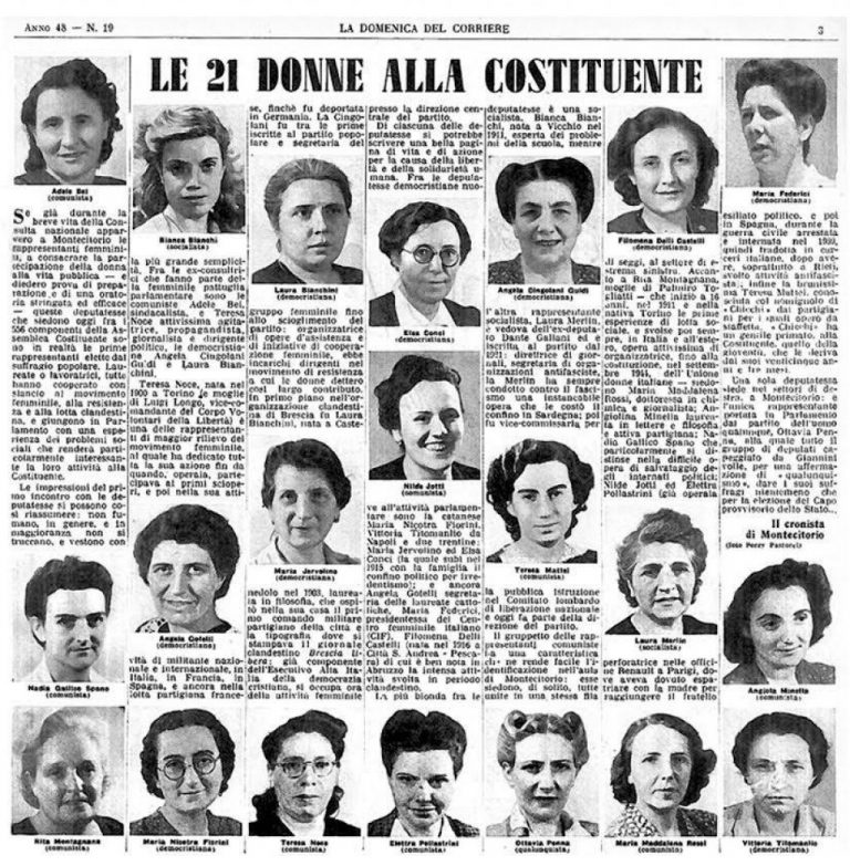 Articolo Le 21 donne della Costituzione Italiana