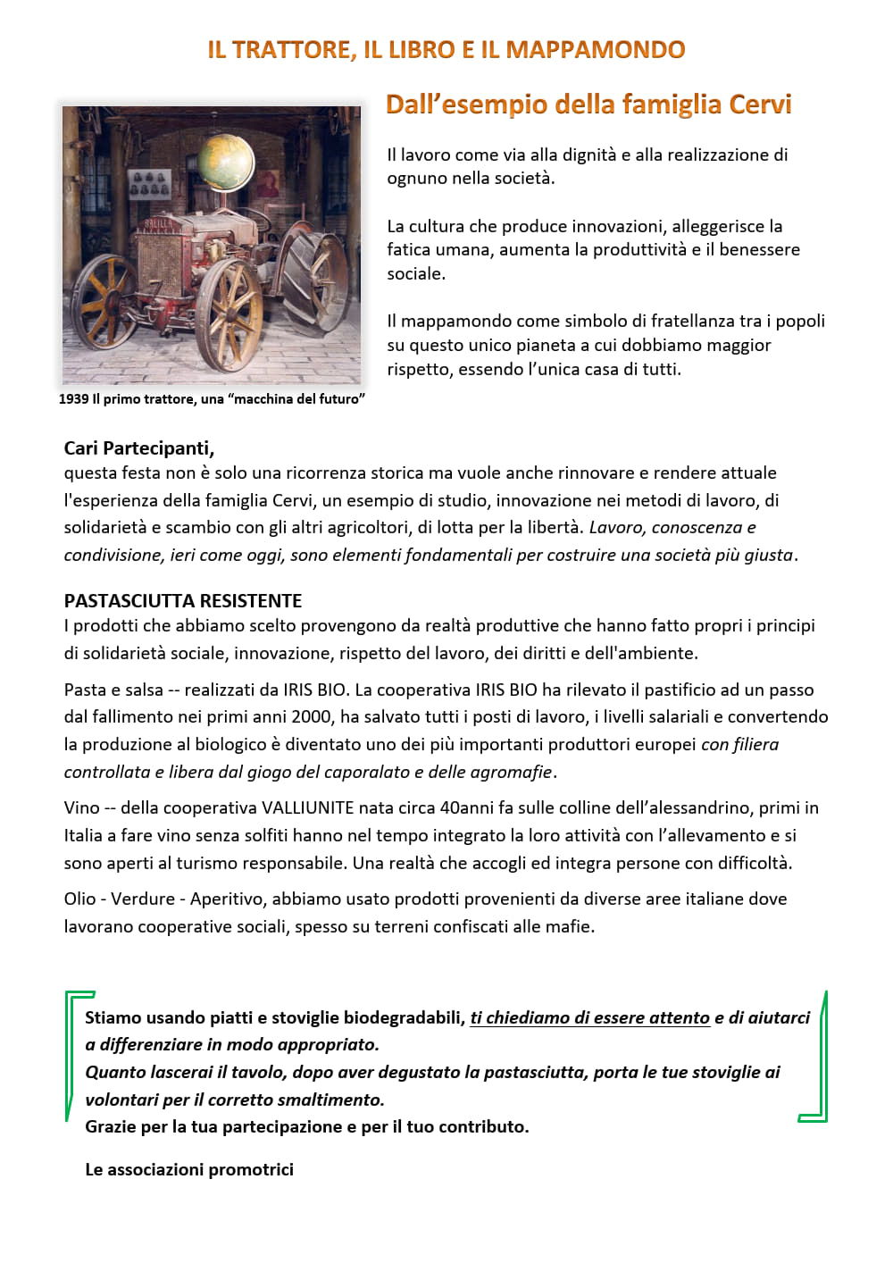volantino evento Pastasciutta Resistente 25 Luglio 2026