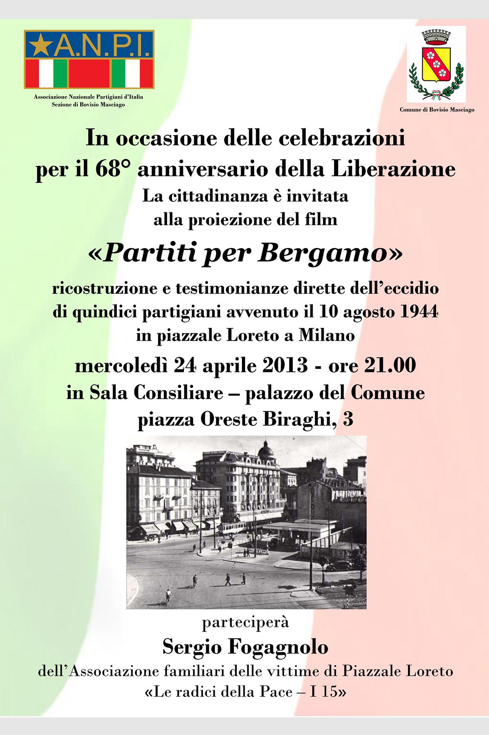 Manifesto dell'evento Partiti per Bergamo