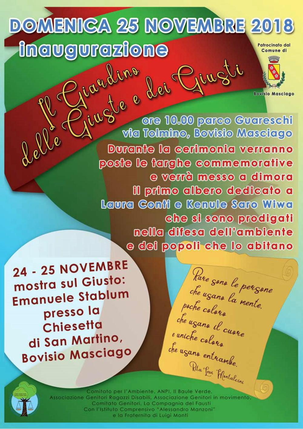 Giardino dei Giusti 2018, foto manifesto 