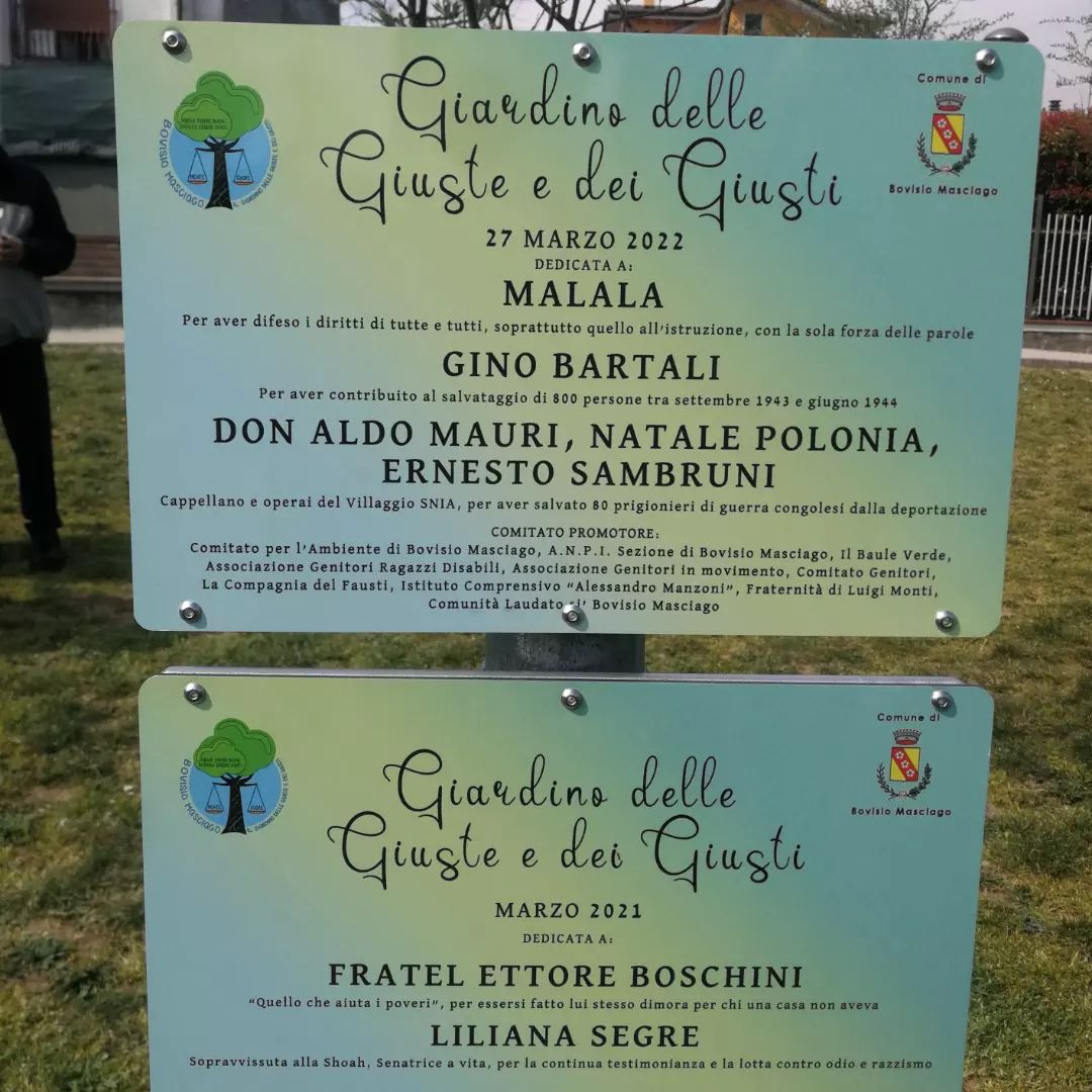 targhe di dedica ai giusti