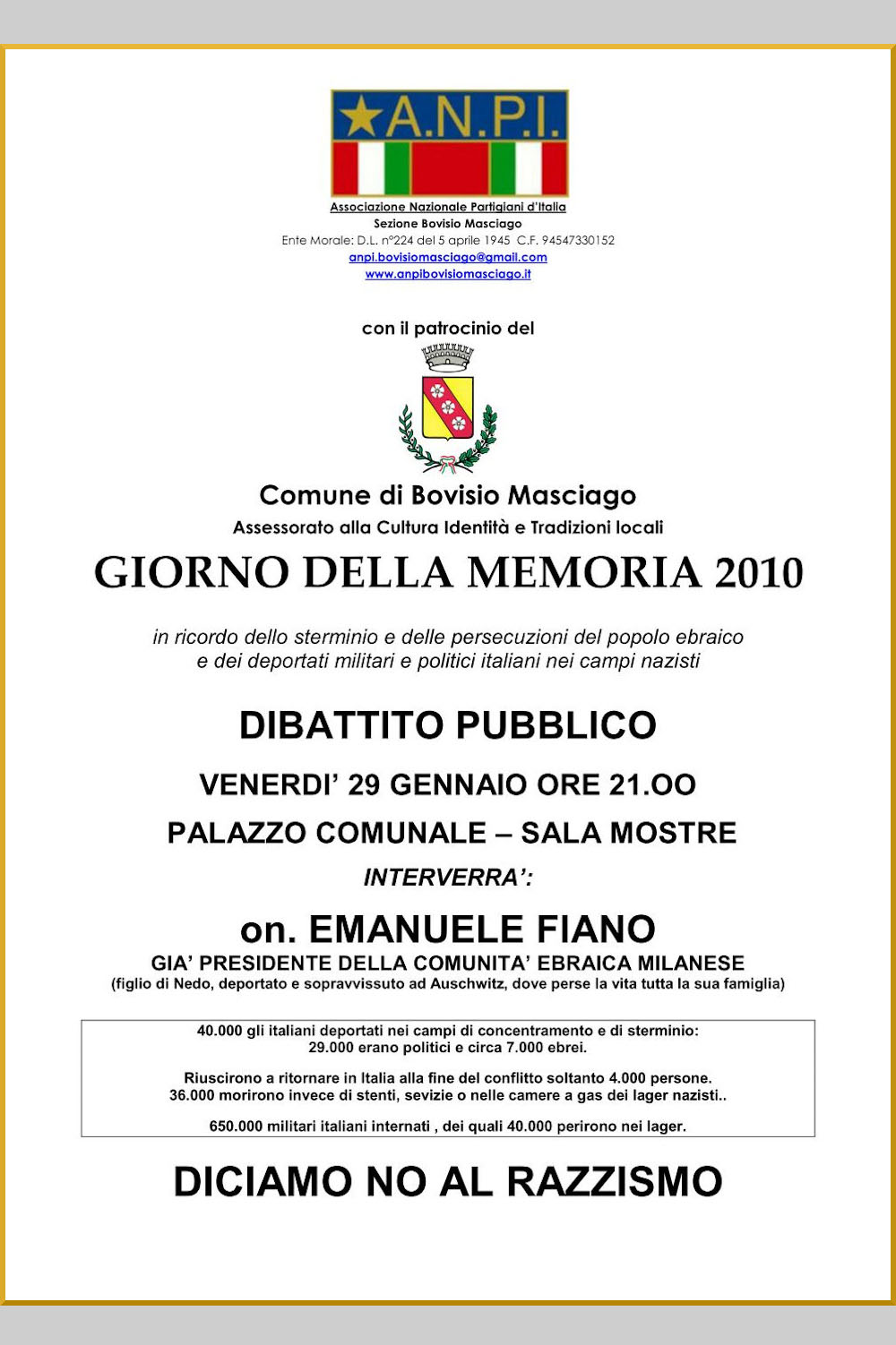 foto Manifesto Giorno della memoria 2010