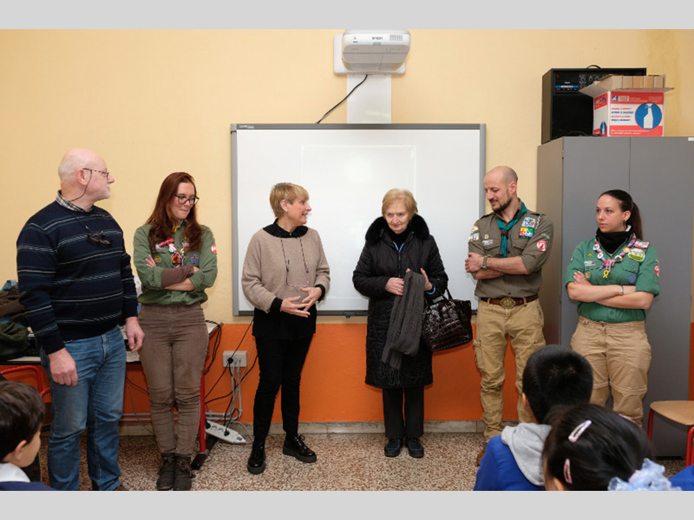 foto dell'incotro ANPI e Scout con le classi elementari
