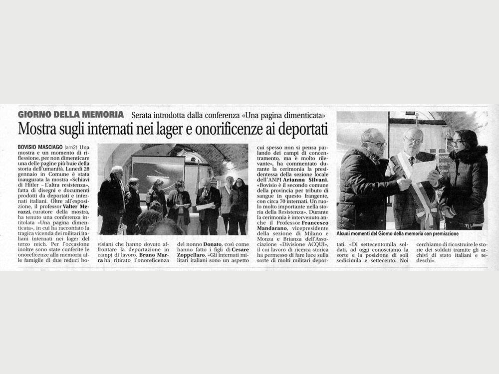 foto consegna della medaglia d'onore agli eredi di Donato Marra e Cesare Zopellaro