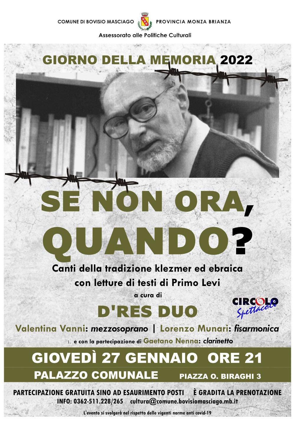 Manifesto dell'evento in memoria delle vittime dell'odio nazifascista